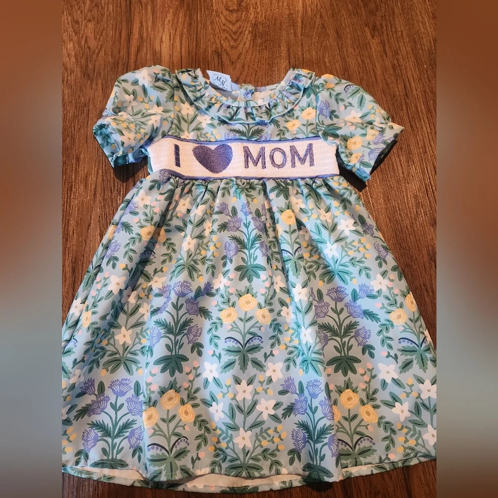 Floral Blue Kids Dress